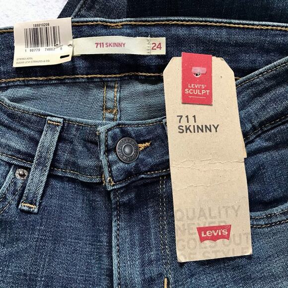 Levi's NWT 711 Skinny Jeans Women 00/24 - Picture 7 of 10